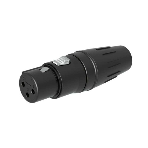 SCHF3-B / XLR3 de acero inoxidable negro - Clavija hembra