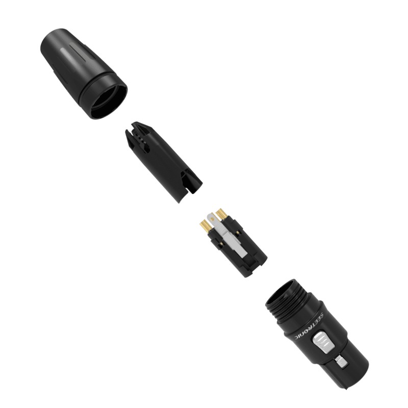 SCHF3-B / XLR3 de acero inoxidable negro - Clavija hembra