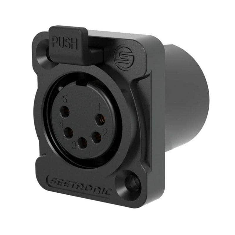 K5F2C-W-B / IP65 XLR 5 - Conector hembra con clavija, carcasa negra, contacto dorado