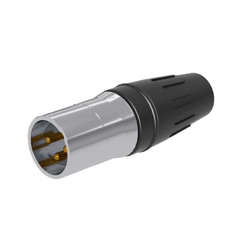 SCHM3 / XLR3 de acero inoxidable negro - Clavija macho