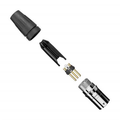 SCHM3 / XLR3 de acero inoxidable negro - Clavija macho