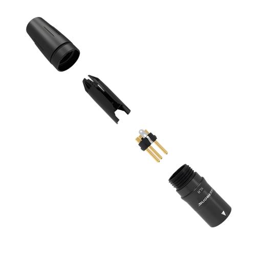 SCHM3 / XLR3 de acero inoxidable - Clavija macho