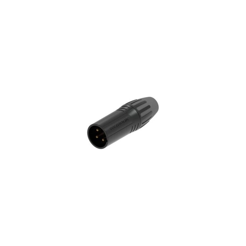 SCMM3-BG Conector XLR-3 macho negro gold serie M