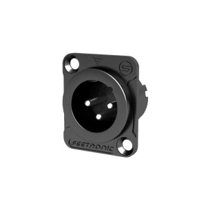 MJ3F2C-B  Base XLR3 macho negro