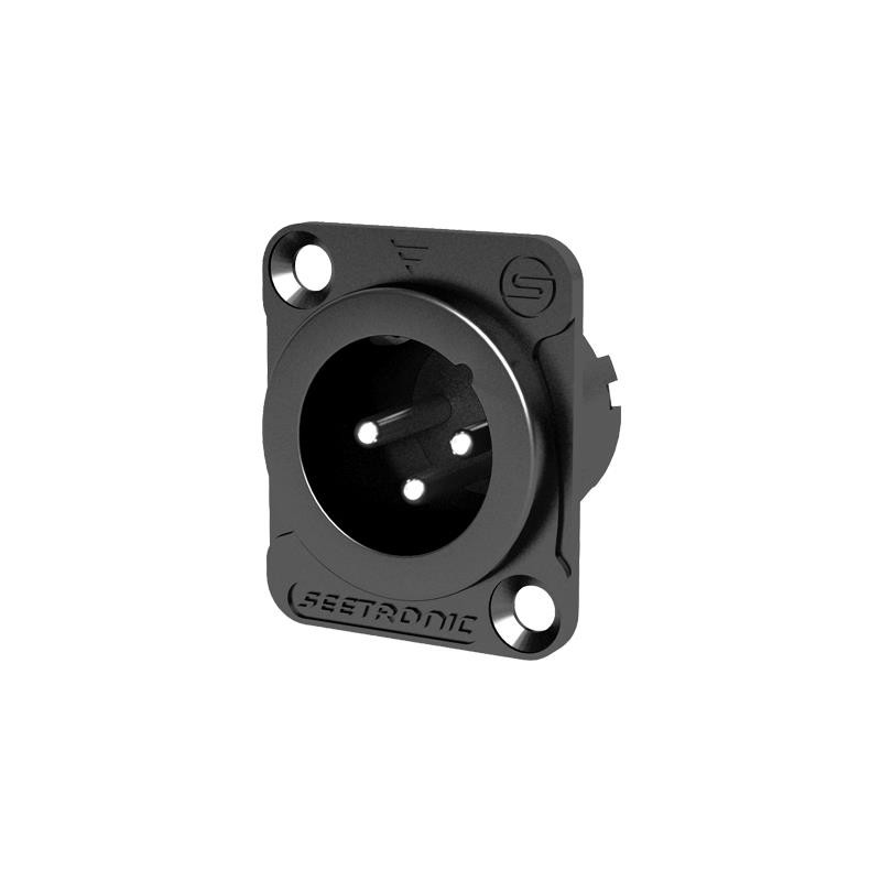 MJ3F2C-B  Base XLR3 macho negro